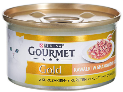 Mokra karma dla kotów Purina Gourmet Gold z kurczakiem w sosie 85 g (7613036923583)