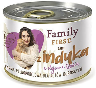 Mokra karma dla kotów Family First Danie z indyka 200 g (5904479191014)