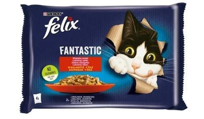 Вологий корм для котів Purina Felix Fantastic Кролик і ягня 4 x 85 г (7613039757086)