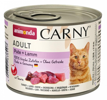 Вологий корм для котів Animonda Cat Carny Adult індичка, баранина 200 г (4017721838207)