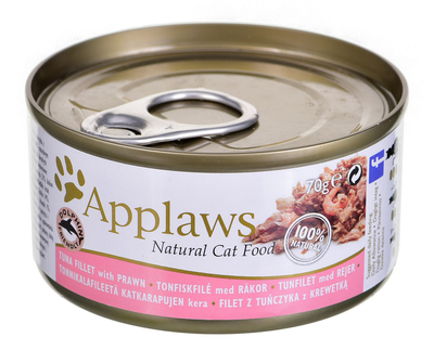 Вологий корм для котів Applaws CAT Філе тунця з креветками 70 г (5060122490078)