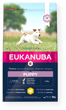 Sucha karma dla szczeniąt EUKANUBA Puppy Small Breed z kurczakiem 3kg (8710255120904)