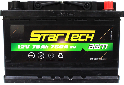 Акумулятор Startech 12 V 70 Аh 760 А (SRT 12070 760 AGM)