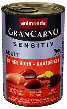 Вологий корм для собак Animonda GranCarno Sensitiv з куркою та картоплею 400 г (4017721824118)