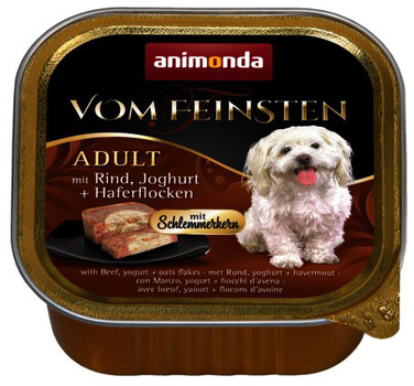 Вологий корм для собак Animonda Vom Feinsten з яловичиною, йогуртом і вівсянкою 150 г (4017721826655)