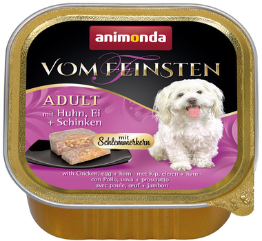 Вологий корм для собак Animonda Vom Feinsten з куркою, шинкою та яйцем 150 г (4017721826464)