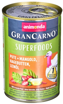 Вологий корм для собак Animonda GranCarno Superfoods з індичкою та буряком 400 г (4017721824385)