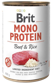 Вологий корм для собак Brit Mono Protein Яловичина та рис 400 г (8595602555345)