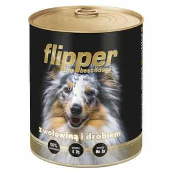 Вологий корм для собак Dolina Noteci Flipper з яловичиною та птицею 800 г (5900718310918)