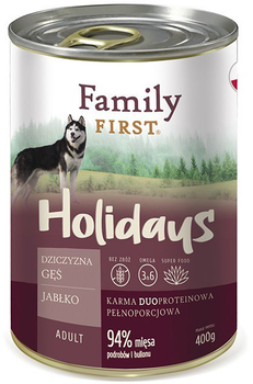 Mokra karma dla psów Family First adult Dziczyzna z gęsią i jabłkiem 400 g (5904479190123)