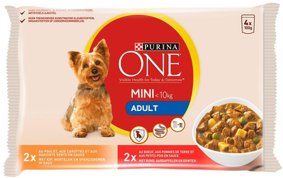 Mokra karma dla psów Purina One Mini Adult 4 x 100 g ( 7613036640848)