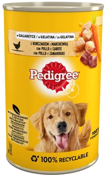 Вологий корм для собак Pedigree з куркою та морквою в желе 400 г (5900951015908)