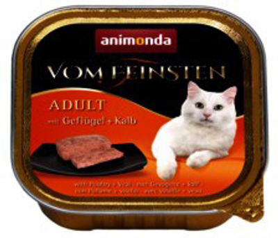 Вологий корм для котів Animonda Vom Feinsten Classic Cat м'ясо птиці та телятина 100 г (4017721834377)