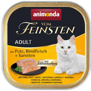 Mokra karma dla kotów Animonda Vom Feinsten Classic Cat indyk, wołowina i marchewka 100 g (4017721832632)