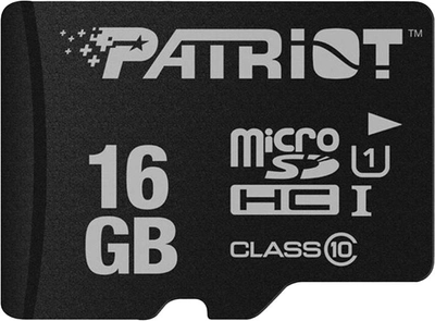 Карта памяти Patriot microSDHC 16GB Class 10 UHS-I LX (PSF16GMDC10)