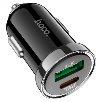 Автомобільний зарядний пристрій Hoco Z44 Leading PD20W QC3.0 (1USB/3A) - Чорний