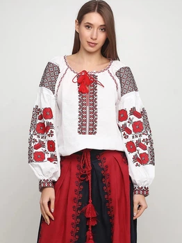 Вышиванка женская с узором Lugin 23А124 46 Белая (2120025124463)