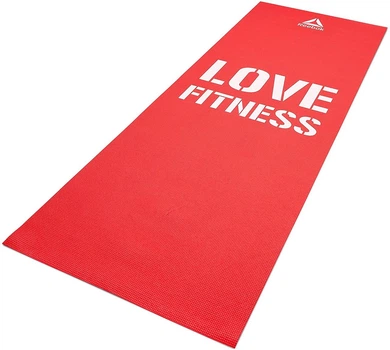 Килимок для фітнесу REEBOK LOVE 4 мм червоний, поліестер, 173×61 см, м’яка ворсиста поверхня(ISL_DE121A0496FF)