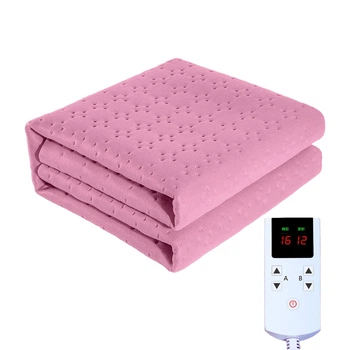Електропростирадло плед ковдра Lesko STT180*80 см Pink з підігрівом від мережі 220 вольт (SK-10422-49667)