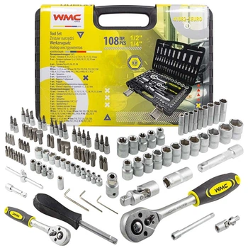 Набор инструментов 108пр. 1/2'', 1/4'' (6гр.)(4-22мм) WMC TOOLS WT-41082-5EURO
