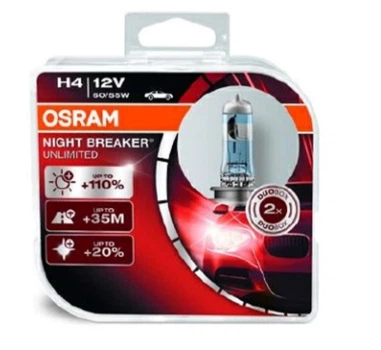 Лампы галогенные OSRAM H4 12V 60/55W +110% Night Breaker Unlimited комплект 2шт