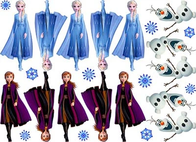 Вафельная картинка Холодное сердце (Frozen) Эльза и Анна, Олаф А4 (vk1071)
