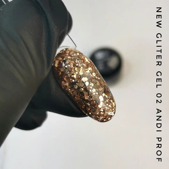 Новий гліттер гель Galaxy №2 Andi Prof , 5мл.