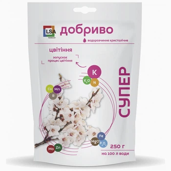 Удобрение водорастворимое Супер Цветение / 250 г