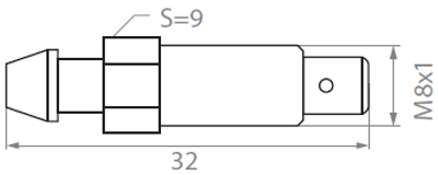 Штуцер прокачки тормозов М8X1 мм длиной 32 мм (С0089)