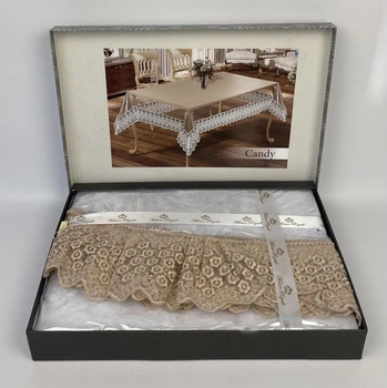 Силиконовая скатерть с кружевом Maison Royale 160Q Candy Cappuccino