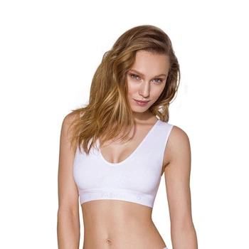 Спортивный топ из эластичного хлопка белый Passion PS005 TOP size XL