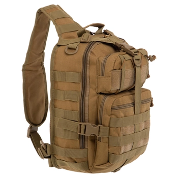 Рюкзак тактичний патрульний однолямковий Military Rangers ZK-9115 розмір 35х25х14см 12л колір Хакі