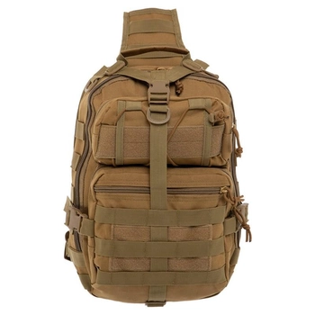 Рюкзак тактичний патрульний однолямковий Military Rangers ZK-9115 розмір 35х25х14см 12л колір Хакі