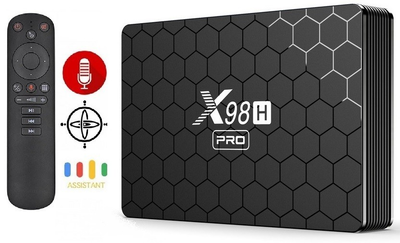 Медіаплеєр X98H PRO 4гб 64гб AllWinner H618 Андроїд 12 Смарт ТВ Приставка + G50S Аеро пульт з голосовим керуванням