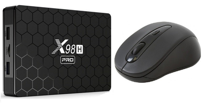 Медиаплеер X98H PRO 4гб 32гб AllWinner H618 Андроид 12 Смарт ТВ Приставка + Беспроводная мышь для управления смарт приставкой