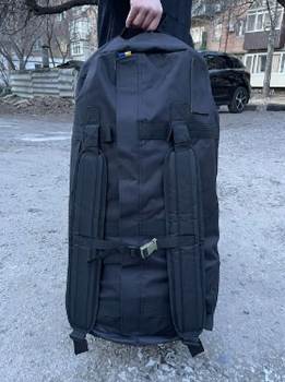 Баул чорний 130 літрів 80*42 см сумка рюкзак тактичний баул, баул армійський ЗСУ