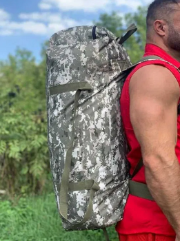 Баул 100 литров 74*40 см армейский военный ЗСУ тактический сумка рюкзак походный пиксель