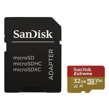 Карта памяти SanDisk 32GB microSDHC V30 A1 UHS-I U3 4K Extreme (SDSQXAF-032G-GN6MA 57580)