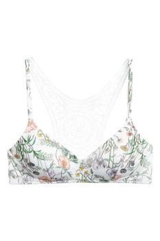 Верхняя часть купальника H&M 0495976 Цветы 40 Белая