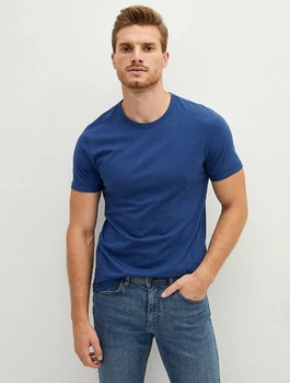 Футболка чоловіча LC Waikiki без малюнків 3XL Синя (LCW T-shirt -8404)