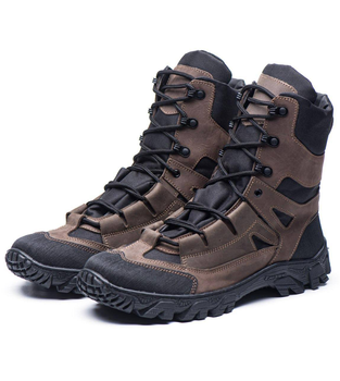Берці демісезонні черевики тактичні чоловічі, натуральна шкіра та кордура, розмір 41, Bounce ar. ML-0741, колір коричневий