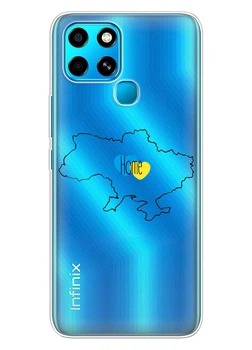 Infinix Smart 6 прозорий силіконовий чохол iSwag з українським дизайном - Будинок / Home (ISINS678)