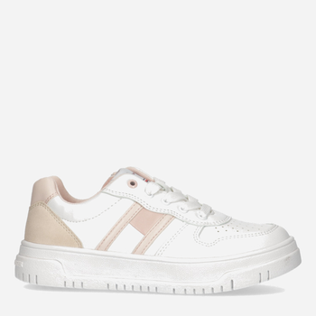 Підліткові кросівки для дівчинки Tommy Hilfiger Flag Low Cut Lace-up Sneaker T3A9-32723-1592Y257 35 White/Pink/Beige (8052578190074)