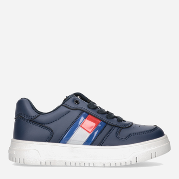 Buty sportowe chłopięce Tommy Hilfiger Flag Low Cut Lace-up Sneaker T3X9-32867-1355800- 31 Granatowe (8052578204191)