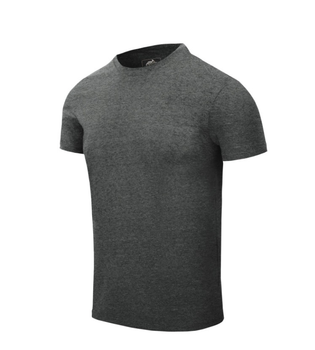 Футболка (Зауженый, Приталенный) T-Shirt Slim Helikon-Tex Black-Grey Melange XXL Мужская тактическая