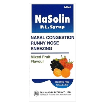 Дитячий сироп проти нежитю і спека з фруктовим смаком NaSolin 60 мл P L Syrup (8851473008886)