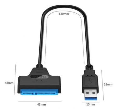 Переходник адаптер SATA - USB 3.0 для диска HDD SSD 2,5''