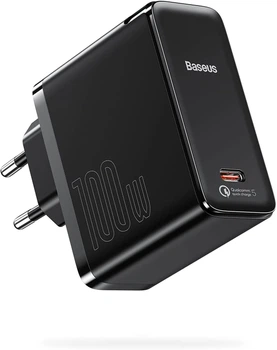 Зарядное устройство для Baseus [QC5.0] USB C Fast Charger 100W, технология GaN II Wired Charger для iPhone 13/12/11/Pro/Mini, Samsung Galaxy S20/S10, iPad Pro, MacBook Pro/Air, Dell XPS 13, Note 20/10+ и т.д. черный