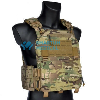 Плитоноска тактична військовий жилет розвантажувальний швидкознімний, бічні кишені, нагрудна кишеня, MOLLE, Nylon 1050D, колір мультикам, регульований розмір