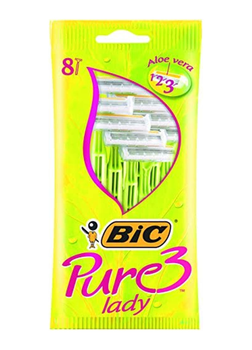 Набір бритв без змінних картриджів BIC pure 3 lady (8 шт) (3086126726991)